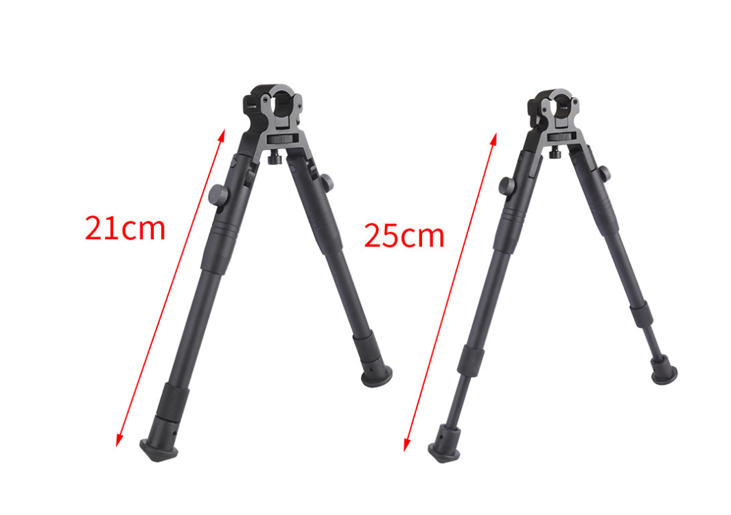 13mm-19mm Clamp-on Bipod for Rifles/Gun Holders 6-9 inch Folding Hard Bipod Adjustable Height Rubber Feet Metal Universal Mount - Image 2