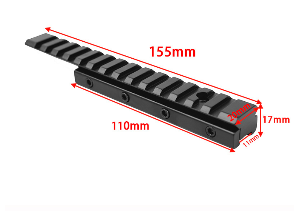 11mm Dovetail to 21mm Picatinny Rail Conversion Adapter 15.5CM Length Low Profile Scope Mount Converter Adapter Base Mount