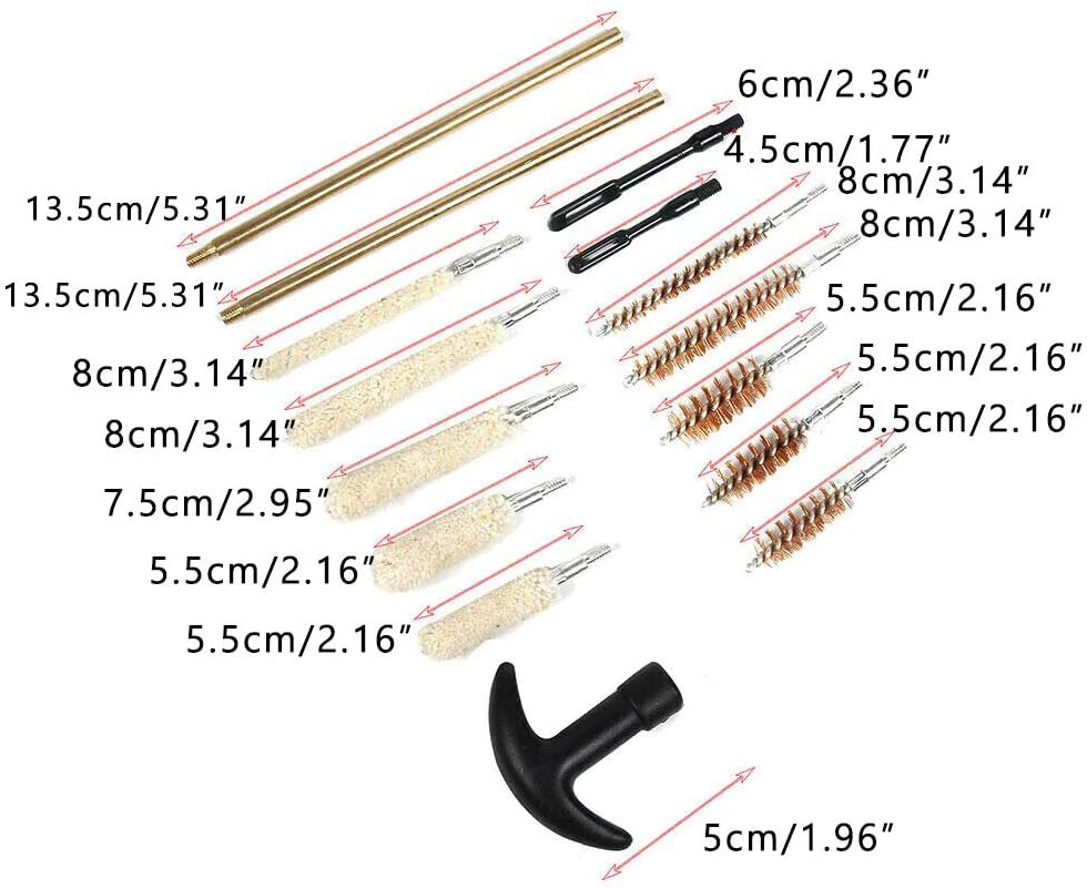 Gun Cleaning Kit, Pistol Shotgun Revolver Handgun Universal Cleaning Kits for 9mm .22 .357 .30 .38 .40 .44 .45 Ca Caliber - Image 2
