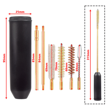 Pistol Cal.38/357/9mm Cleaning Kit Handgun Rod Brush Pocket Size Hunting Accessories 7pcs/set 37-0038