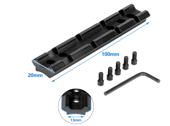 100mm Adapter Converter Hunting Adjustable 20mm Picatinny Mount Scope Base