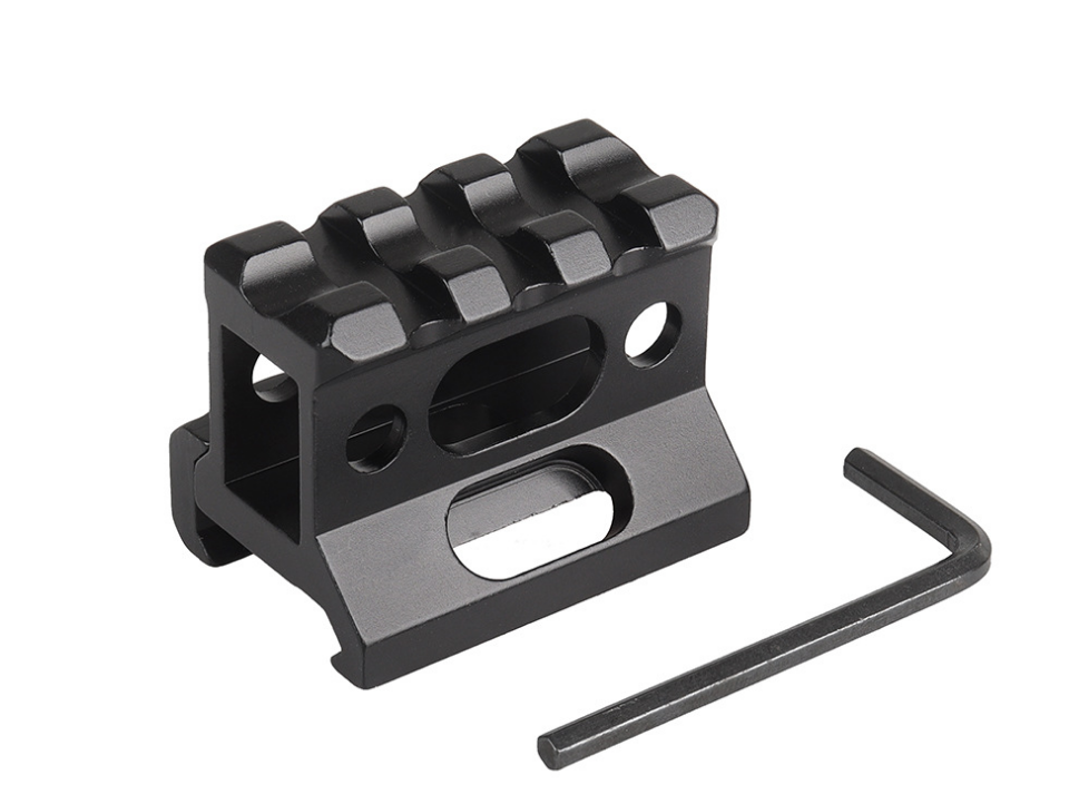 3-slot Slim Picatinny Short Riser Mount 1" High, 3 Slots, Black - Image 2