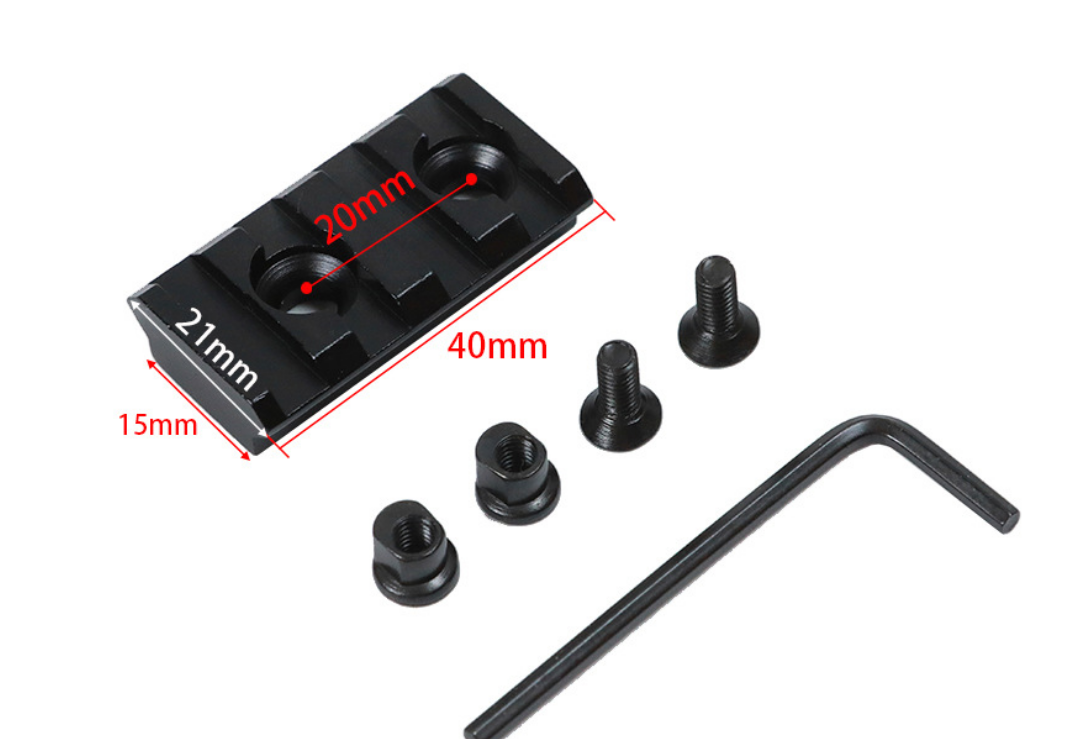 40mm Short Picatinny/Weaver Scope Mount Rail keymod 4 Slots Mount Base 20mm-21mm Width Rail Mount - Image 2