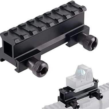 Picatinny Riser Mounts, 1 Inch High Profile 8 Slots Picatinny Rail Riser Mount with See Through Design for Scopes Optics Red Dots Sights