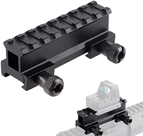 Picatinny Riser Mounts, 1 Inch High Profile 8 Slots Picatinny Rail Riser Mount with See Through Design for Scopes Optics Red Dots Sights
