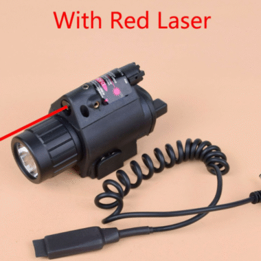 Tactical Red Laser Dot Sight + 200 Lumen Flashlight Combo with 20mm Weaver Picatinny Rail Mount for Pistol Handgun