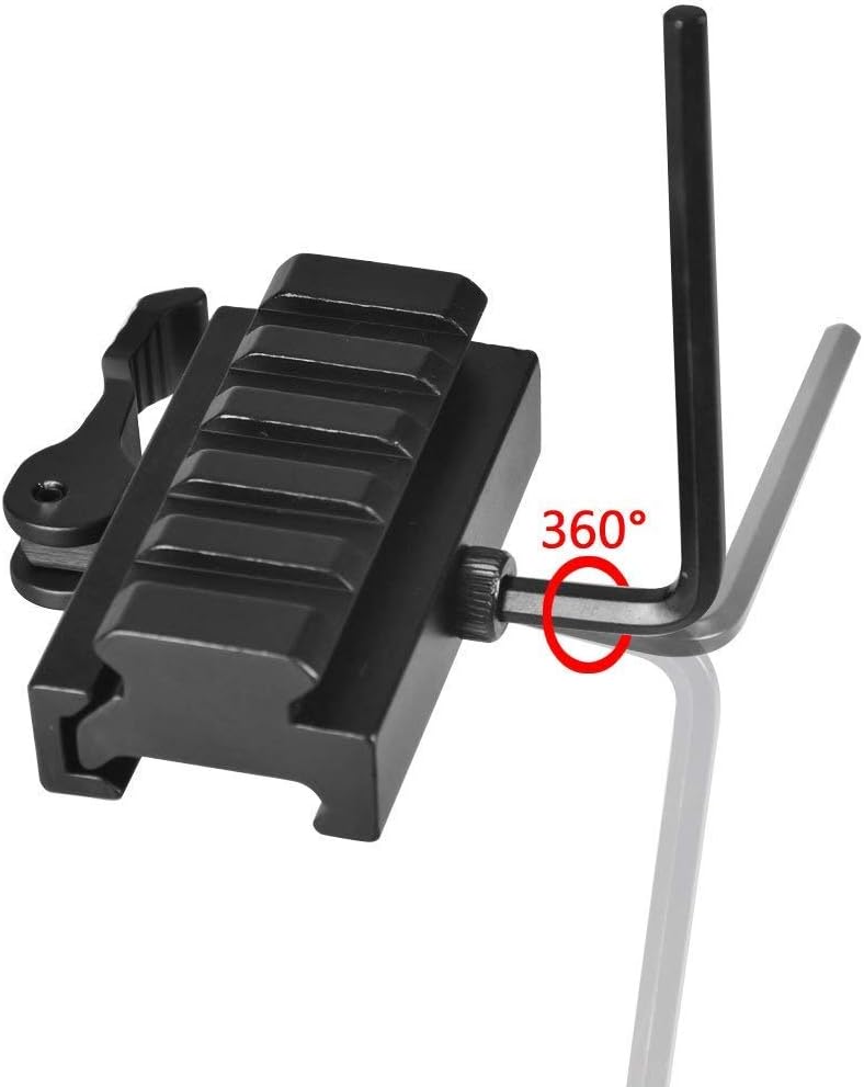 Picatinny Riser Mount, Low Profile Rail Riser Mount Adapter, 5 Slot Picatinny Rail Scoop Mount QD Quick Release Lever Lock, Allen Wrench, For AR15