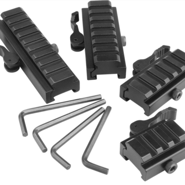 Tactical Low Profile 3/5/7/9 Slot Picatinny Riser Mount with Quick Release, for Red Dots, Scopes, and Optics