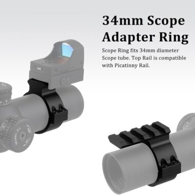 34mm/1.34 inch 4 Slot Scope Adapter Ring Mount Weaver/Picatinny Rails