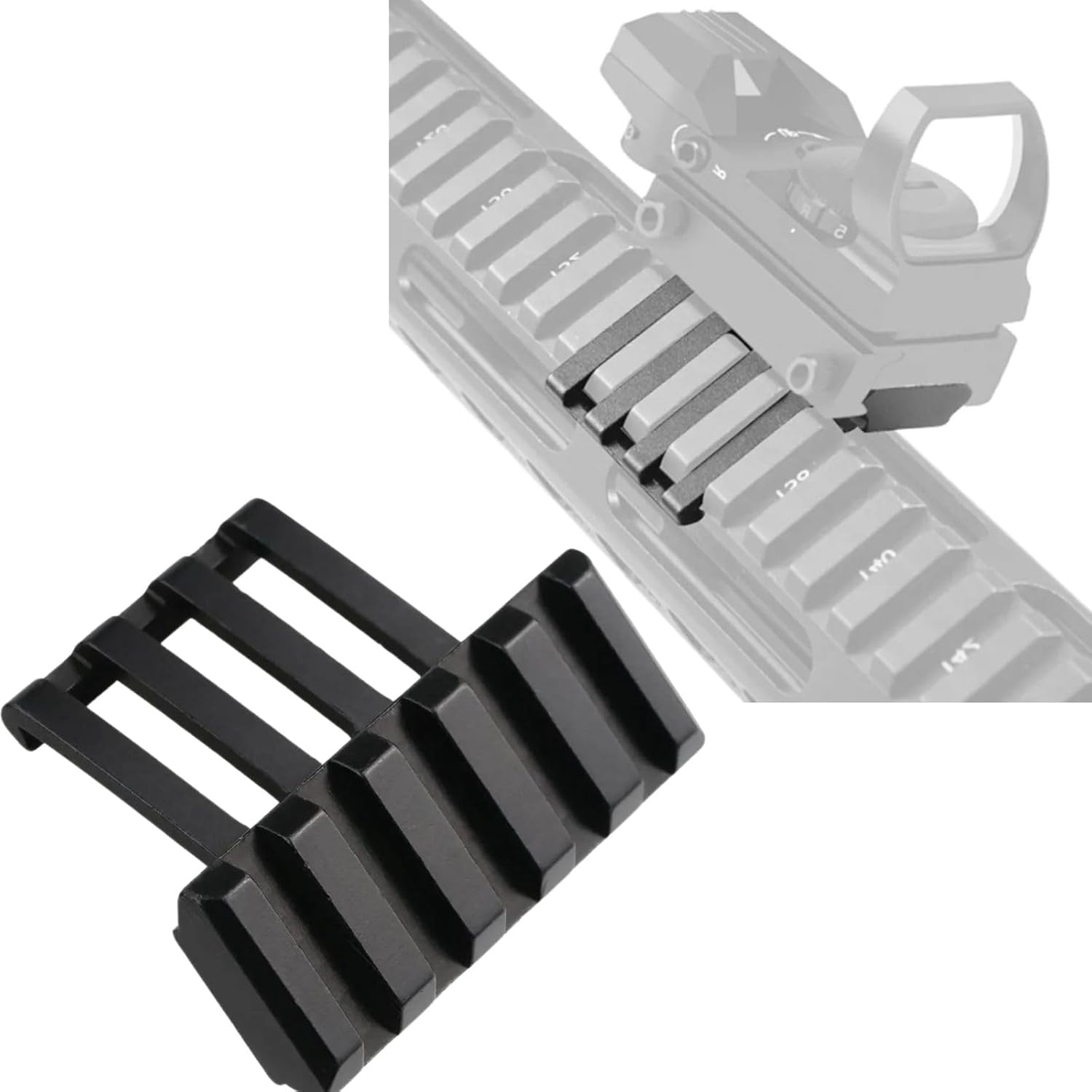 Picatinny Offset Rail Mounts 5 Slots 45 Degree Offset Angled Picatinny Weaver Rail Mount Aluminum Low Profile Adapter for Flashlight Laser Sight Optics - Image 2