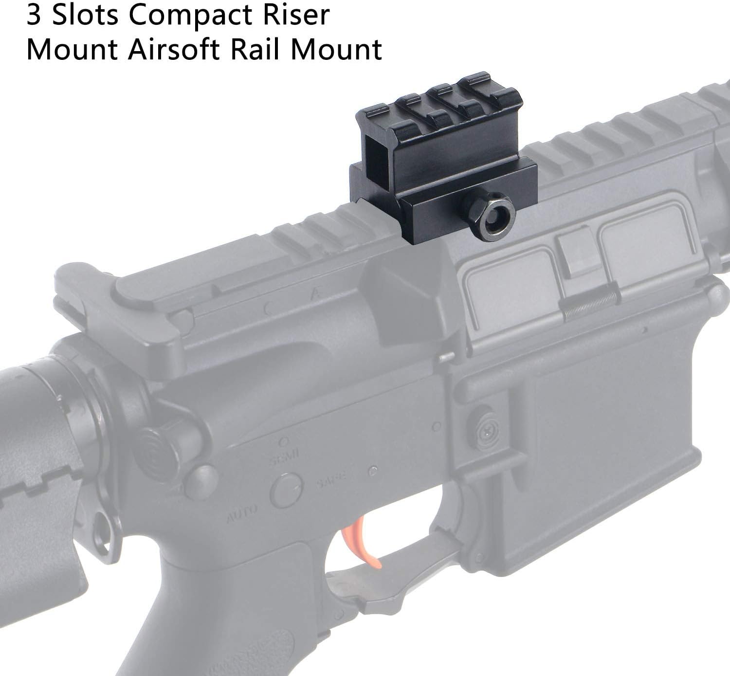 Riser Mount for Rifles with Picatinny/Weaver Rail High Profile Riser Mount with 3 Slots 20 mm Weaver