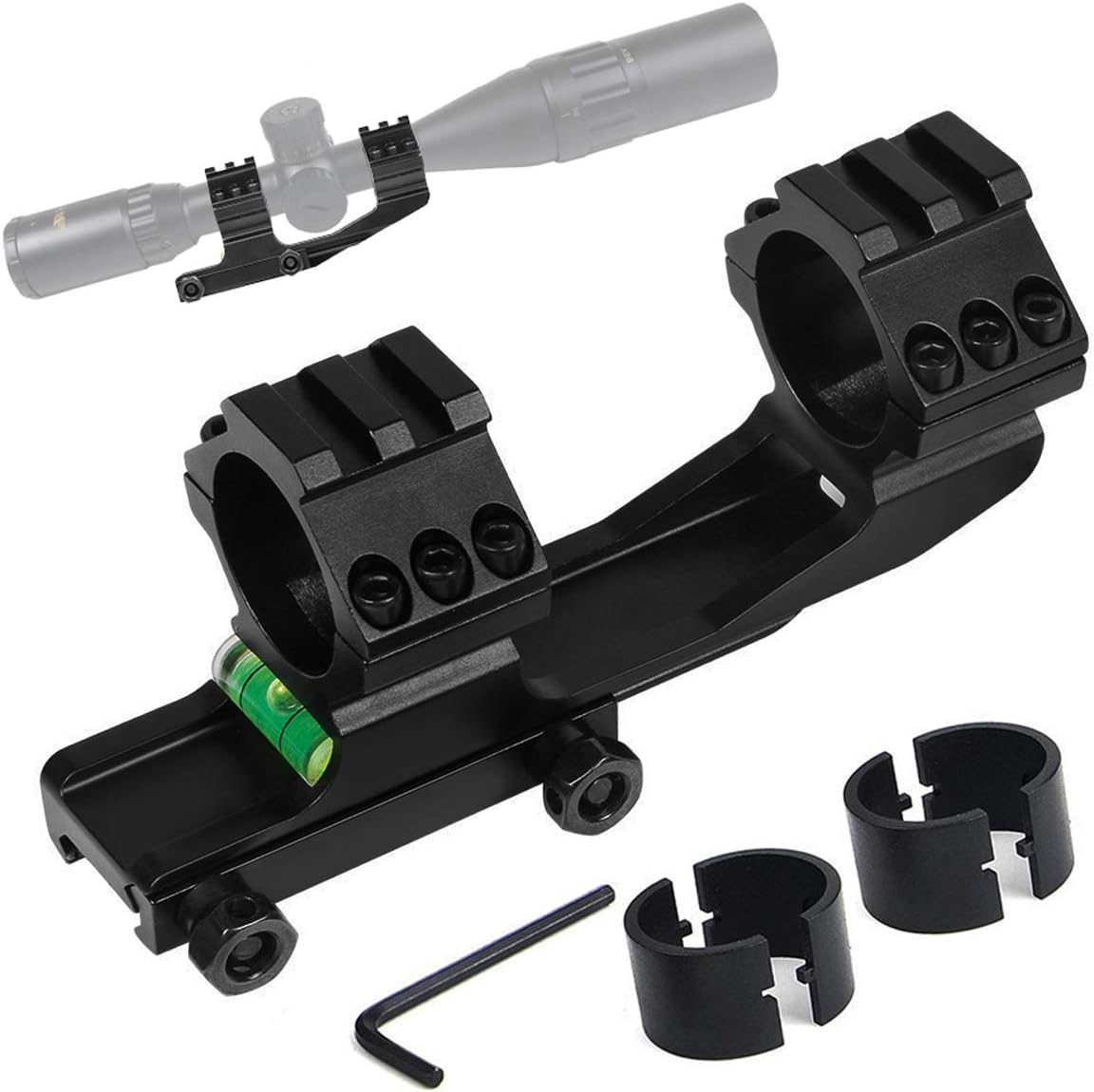Scope Mount Rings 25.4/30mm Dual Ring Integral Hunting Scope Adapter with Bubble Level - Image 2