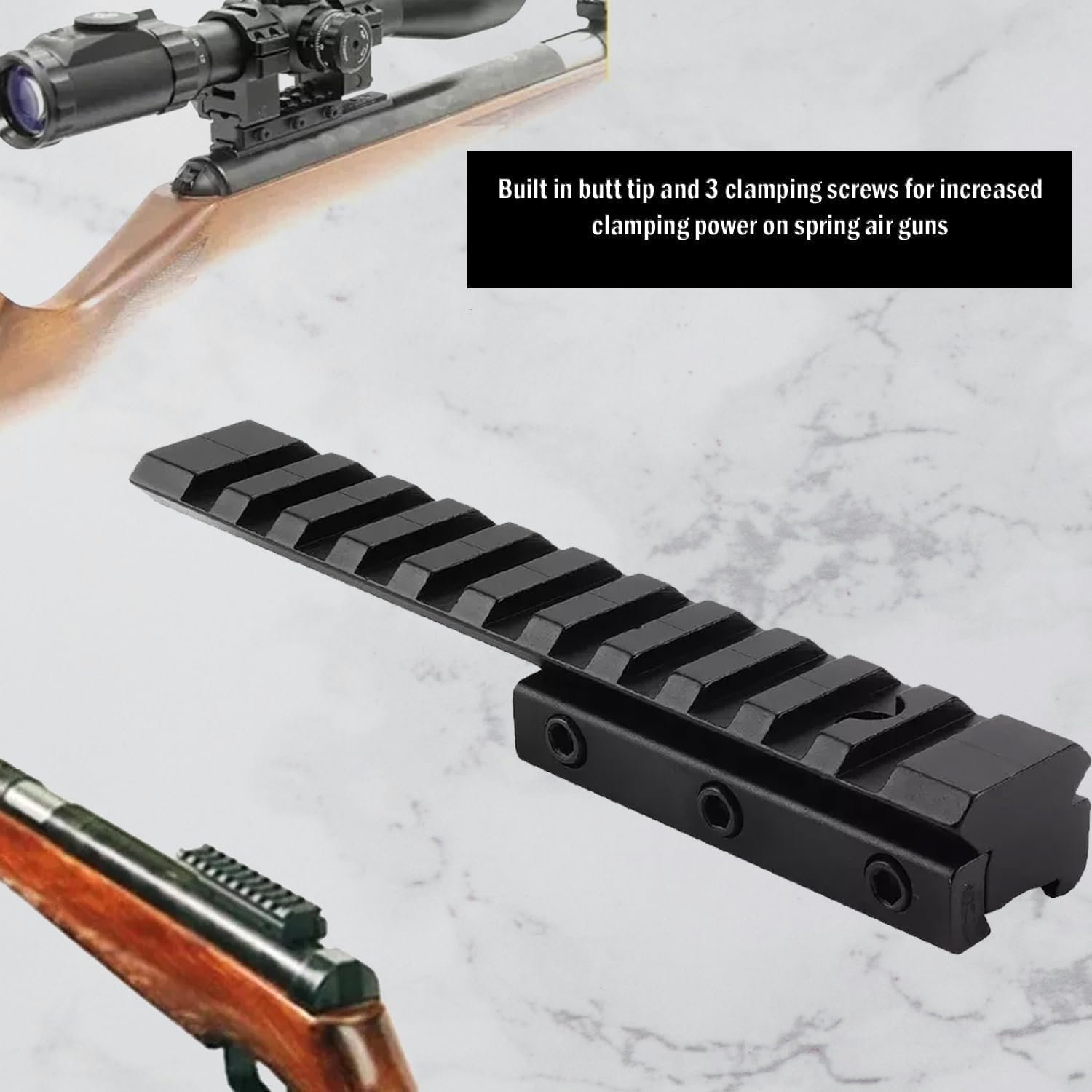 Dovetail to Picatinny Rail Adapter, 11mm Dovetail to 21mm Picatinny/Weaver Rail Convert Mount-11 Slots - Image 2
