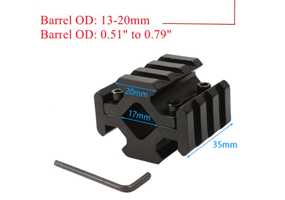 Universal 4 Picatinny Rail 3 Slot Barrel Mount 20mm For Scope Sight - Image 2