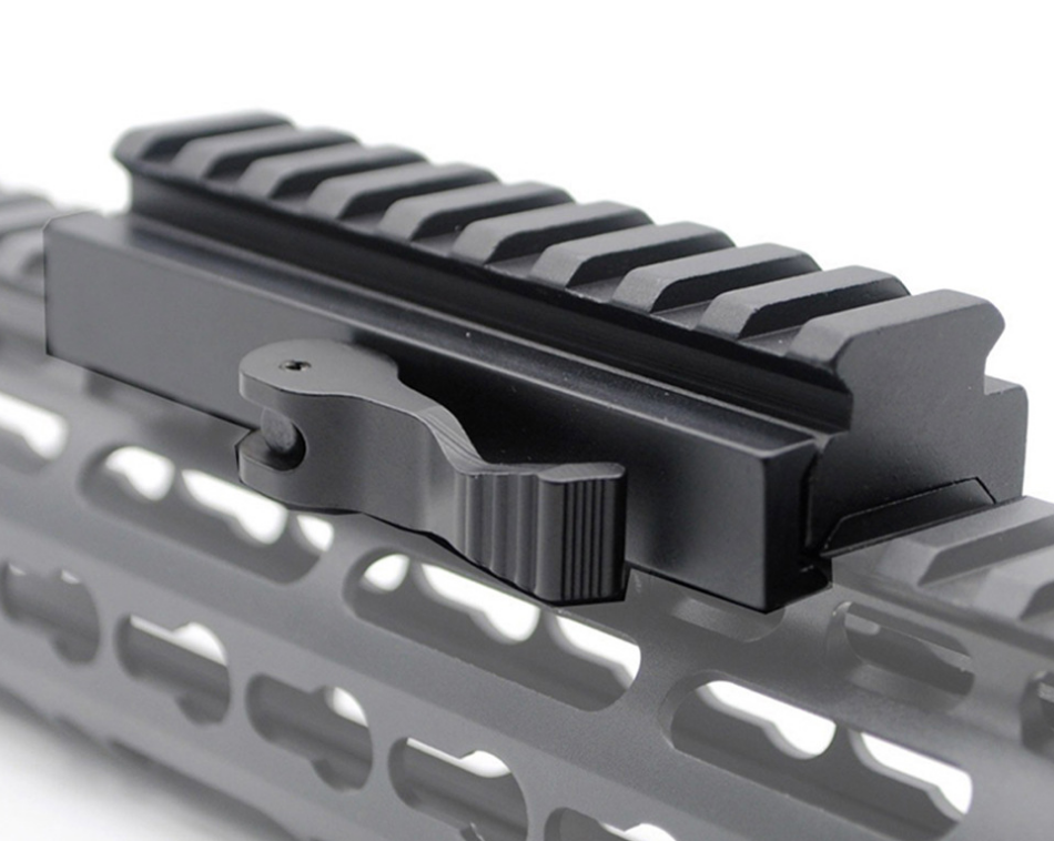 Picatinny Airsoft Rail Riser Mount Adapter 9 Slots 20 mm Rail with QD Quick Release Removable