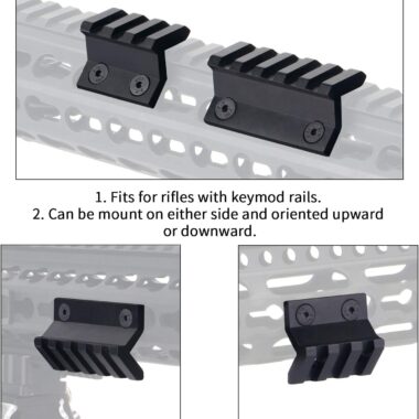 Tactical 45 Degree 2.17" L Picatinny Keymod Offset Rail Mount Fits for Rifle with Keymod Rails, Pack of 2 (3-Slot,5-Slot)