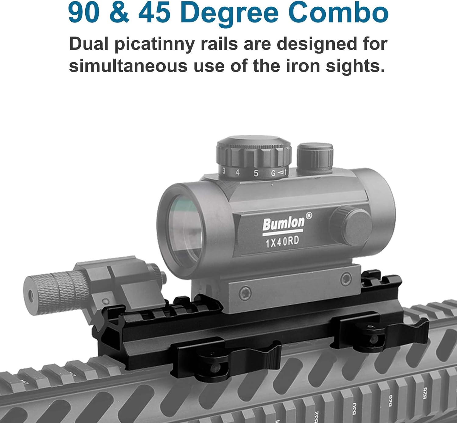 Rapid Detachable Long Riser Mount, 13 Slots, QD Mount, Total Length: 5.5 inches (140 mm), Weaver/Picatinny Base, High Mount Base, 0.8 inch (20 mm) Rail Compatible