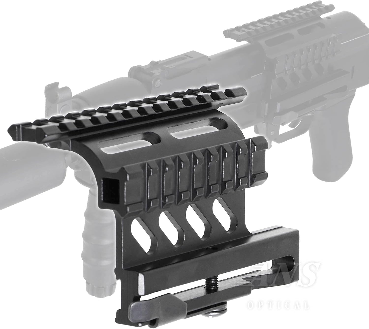 Metal Hollow Double Rails Mount Side Locker Picatinny Rail Mount Sight Steel Mount Sight Mount Bracket Aluminum Material 0.7 Inch Rail Width Black G17/G18/G19 Type - Image 2