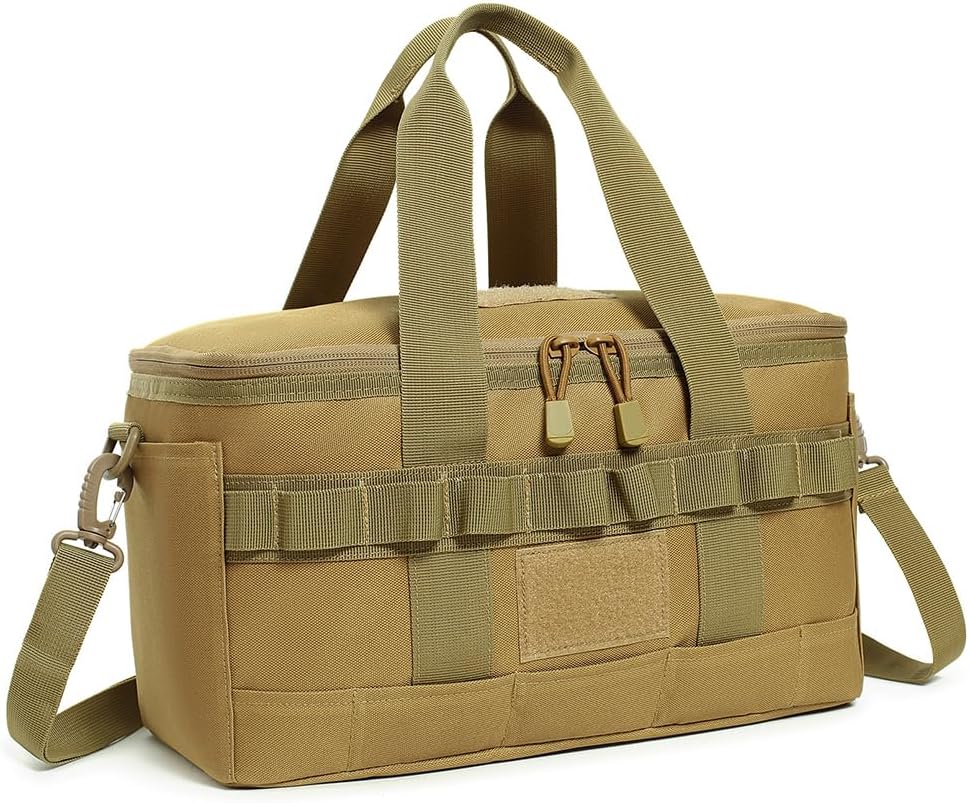 Tactical Camping Storage Bag 11L Insulated Cooler Bags Keep Food Warm and Cold Utility Tote Bag Camping Cookware Organizer with Handle and Shoulder Strap for Camping, Picnic - Image 2