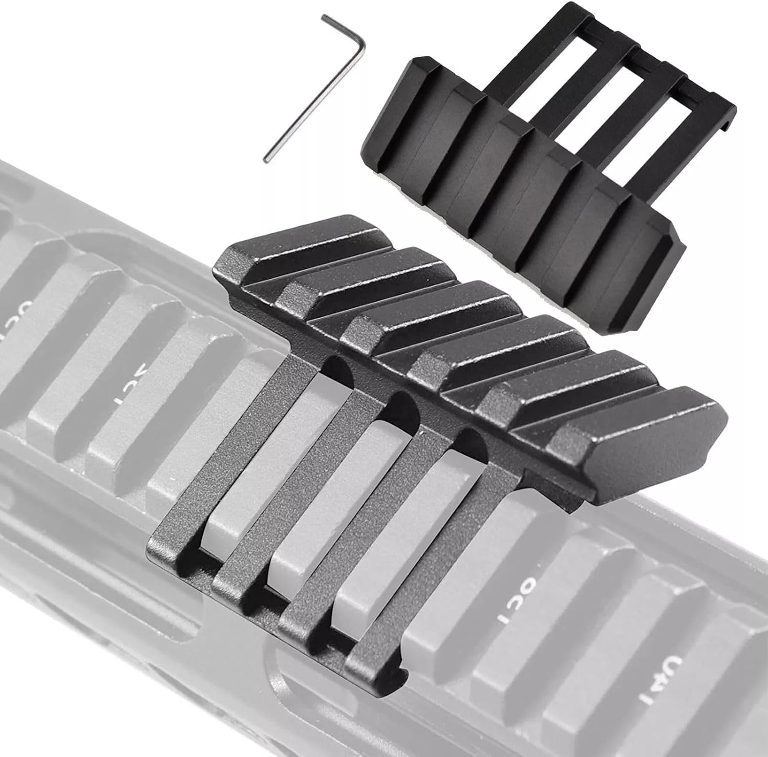Picatinny Offset Rail Mounts 5 Slots 45 Degree Offset Angled Picatinny Weaver Rail Mount Aluminum Low Profile Adapter for Flashlight Laser Sight Optics