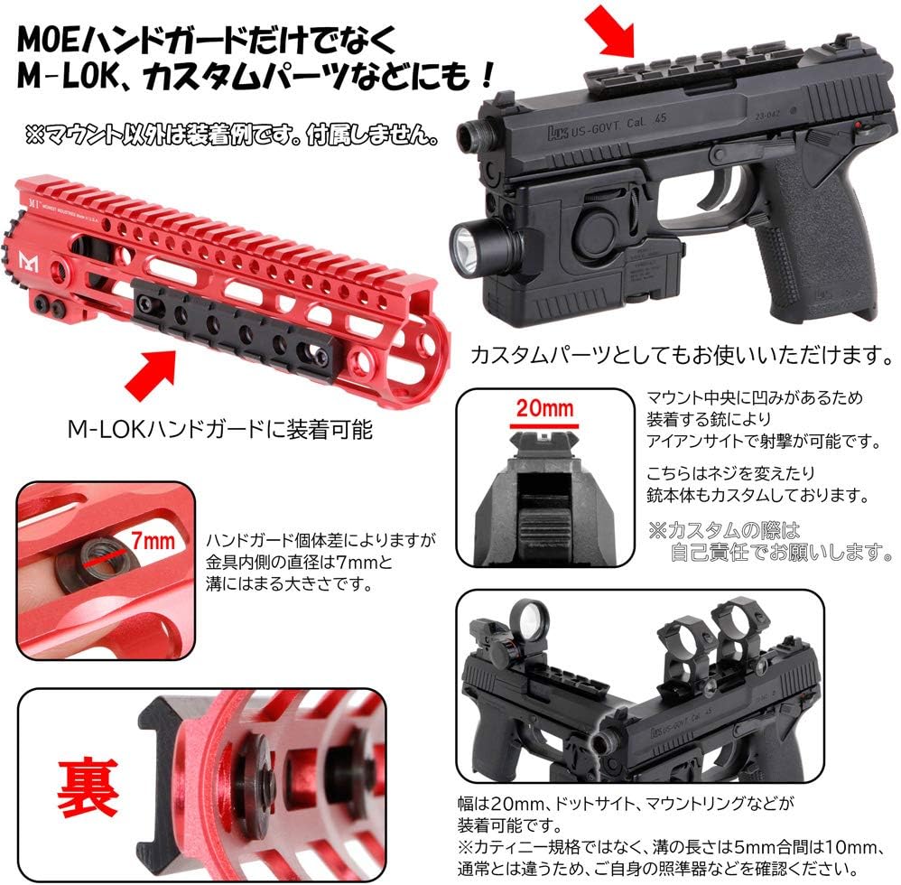 115mm Long Rail Mount 20mm Mounting Base Weaver Base Low Profile Rail Mount Metal M4 / M16 Rifle Model Hand Guard Rail