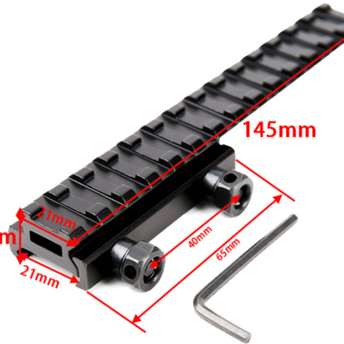 Tactical Extened High Riser Base Flat Top 145mm 14 Slots for 20mm P.ICA-tinny Rail Mount Hunting