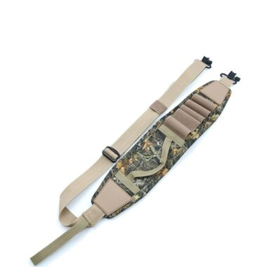 2 Point Gun Sling 12 Gauge Shotgun Sling with Quick-Grab Handle, 3 Shell Holders Ammo Cartridge Holder, Steel Swivels and Thumb Hole, 1.25" Nylon Webbing Belt Neoprene Padded Shoulder Strap