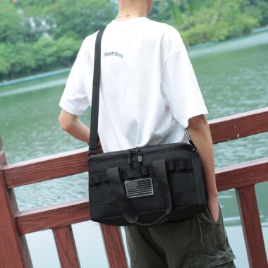 Tactical Camping Storage Bag 11L Insulated Cooler Bags Keep Food Warm and Cold Utility Tote Bag Camping Cookware Organizer with Handle and Shoulder Strap for Camping, Picnic