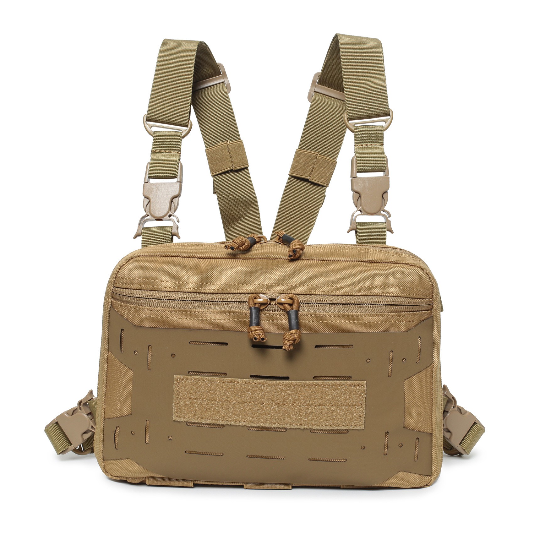 Tactical Molle Radio Chest Harness Holder Holster Vest Front Pouch Outdoor Bag Pack - Image 2