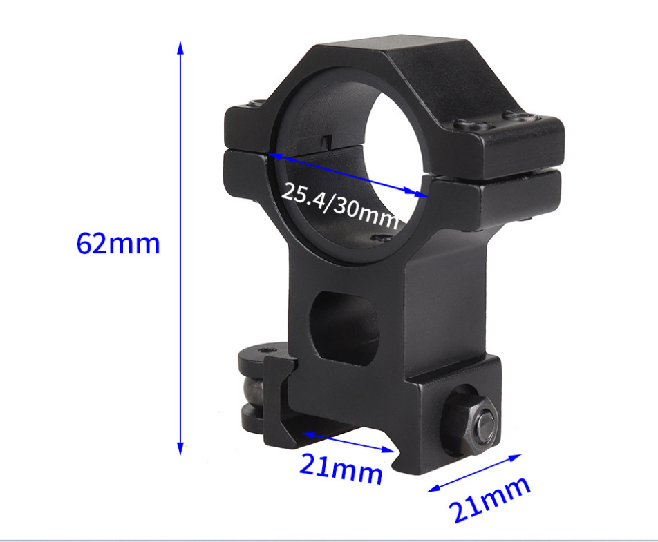 Scope Mount 30mm/25.4mm 1" Quick Release Adapter Ring 20mm Picatinny Rail Flashlight Hunting