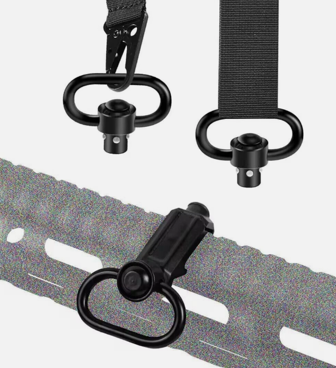 Tactical QD Sling Swivel Attachments 45 Degree Low Profile Picatinny Rail Mount - Image 2