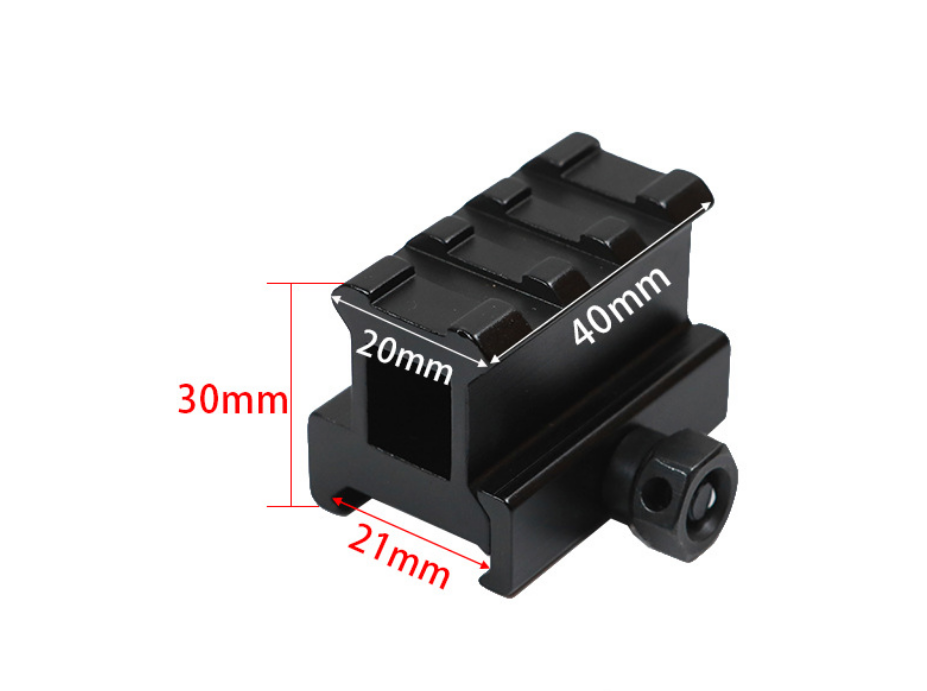 Riser Mount for Rifles with Picatinny/Weaver Rail High Profile Riser Mount with 3 Slots 20 mm Weaver - Image 2