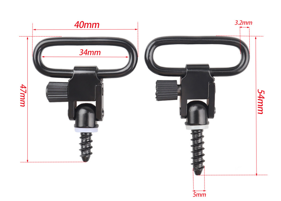 2pcs QD Strap Buckle Leica M Quick Removable Sling Swivel Bolt Action Wood Screw Type