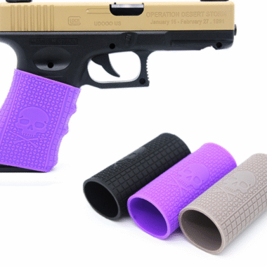 Universal Pistol Grip Sheath, Normal Size Rubber Grip, Non-slip Tactical Skull Slip-On Ventilated Grip