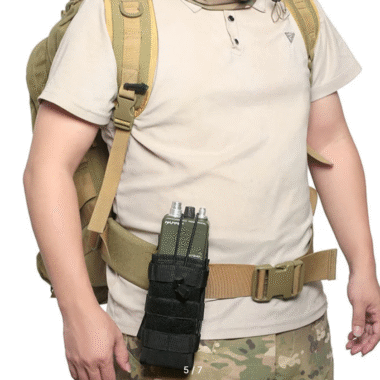 Tactical Radio Pouch Molle Water Bag Walkie Talkie Holder Pocket Quick Release Buckle Elasitc Shock Cord Magazine Pouch
