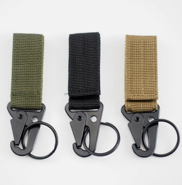 Black Green Khaki Molle Tactical Carabiner Backpack Belt Hook Nylon Clip