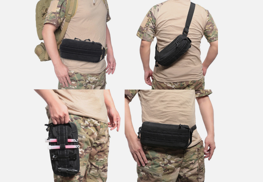 Compartments - Durable Polyester for Outdoor, Hunting, Fishing, Camping - Beige & Camo Design, Camping Gear, Secure Zipper Closure