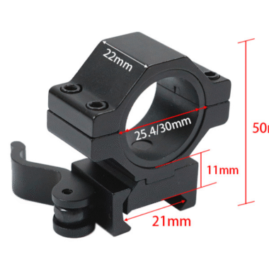 Scope Mount 30mm/25.4mm 1" Quick Release Adapter Ring 20mm Picatinny Rail Flashlight Hunting