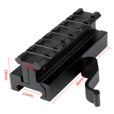 (Adjustable Height Tilt, High Mount Base) [Compatible with 0.8 inch (20 mm) Rails, QD Lever] (Aluminum, Metal) (7 Slots)