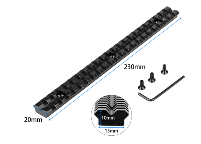 Long Aluminum Alloy 20mm Picatinny Rail Mount Base
