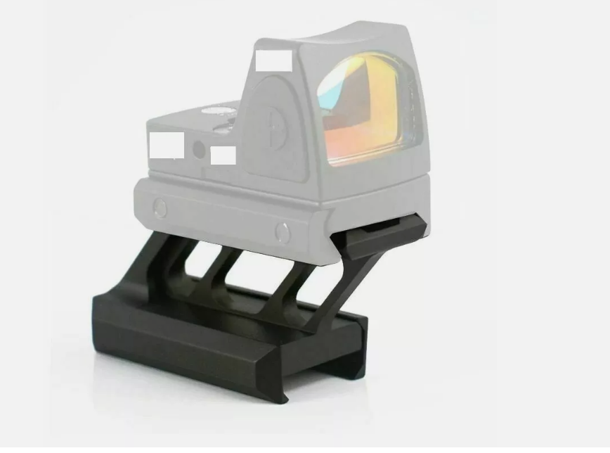 4 Slot Picatinny Riser Mount 1" inch High Profile 45 Degree Angled Forward Extending for Micro Reflex Sight Red Dot Scope