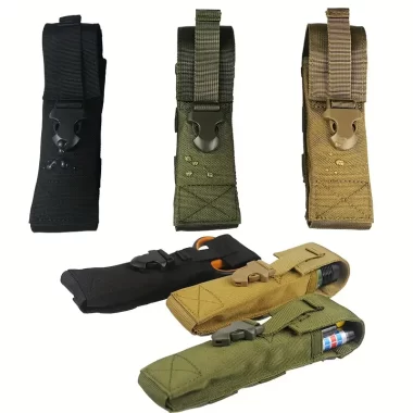 Multi-Purpose Tool Bag, Portable Flashlight Pouch with MOLLE Attachment, Small Waist Pack for Outdoor Adventures, Durable Nylon Closure for Compact Storage