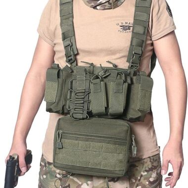 Dangler Drop Pouch, Tactical Vest Chest Rig Nylon Storage Bag Drop Pouch Compatible with AVS/JPC/CPC Bag Carrier Plate