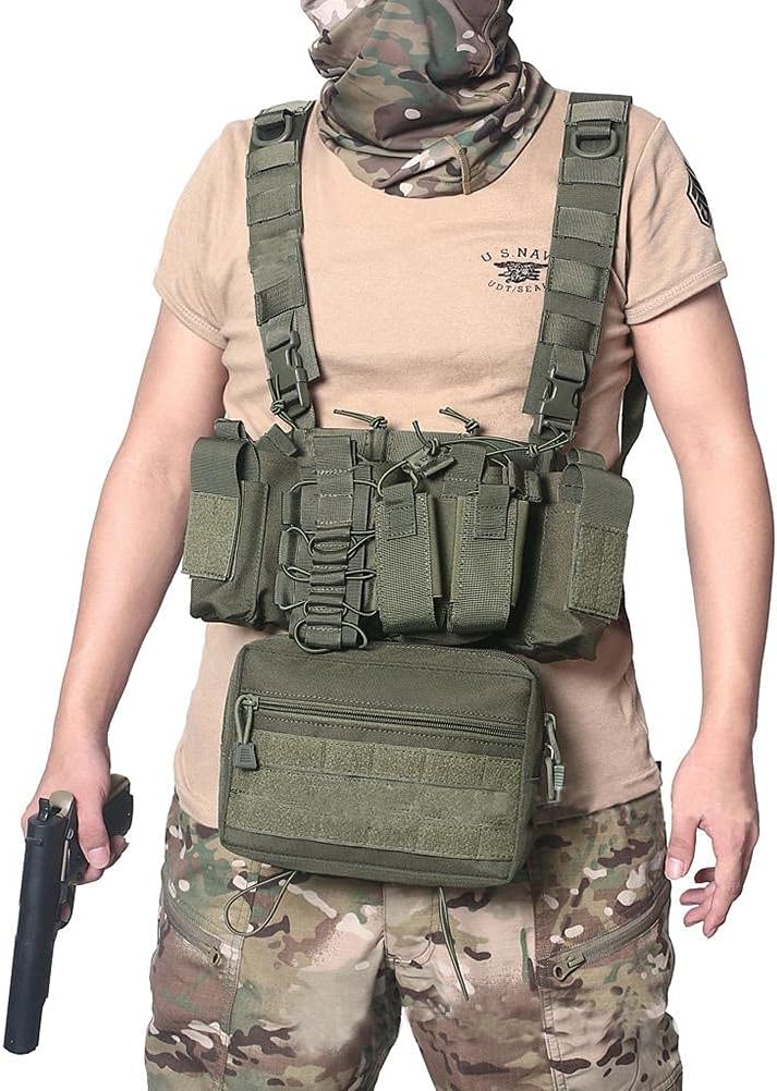 Dangler Drop Pouch, Tactical Vest Chest Rig Nylon Storage Bag Drop Pouch Compatible with AVS/JPC/CPC Bag Carrier Plate