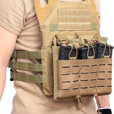 Tactical Molle 5.56/7.62MM Magazine Pouch Open Top Rifle Mag Bag Laser Cut Triple Mag Pouch for Hunting