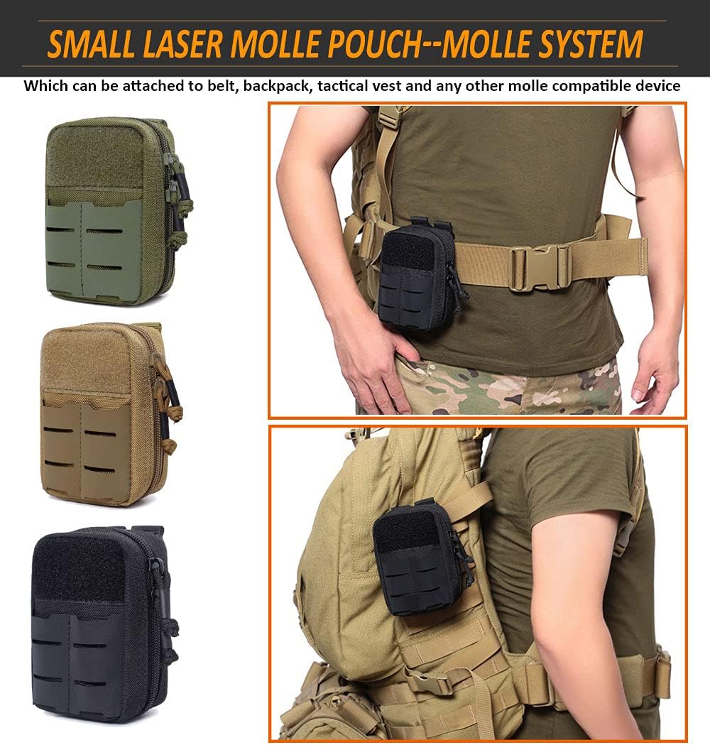 Upgrade Small Molle Pouches Tactical Multi-Purpose EDC Utility Duty Belt Pouch, Waterproof Backpacks, Bags & Accessories Holster Admin Pouch - Image 2