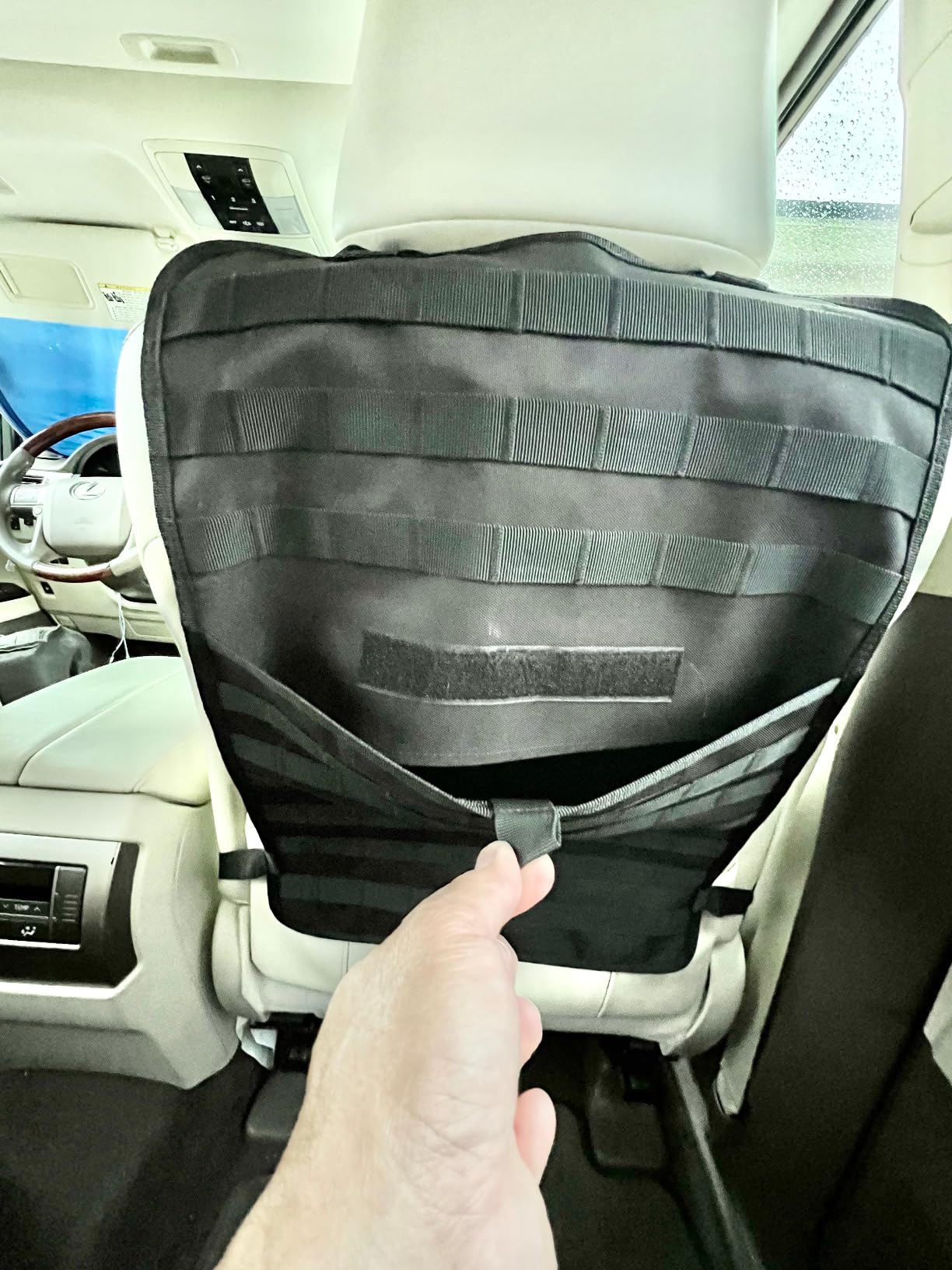 6 Pack Tactical Molle Automotive Seat Back Organizer Tactical Vehicle Panel Organizer with 5 Detachable Molle Pouch for Car Truck Ford Jeep Vehicle,US Flag Patch For Man (5 Pouches) - Image 5