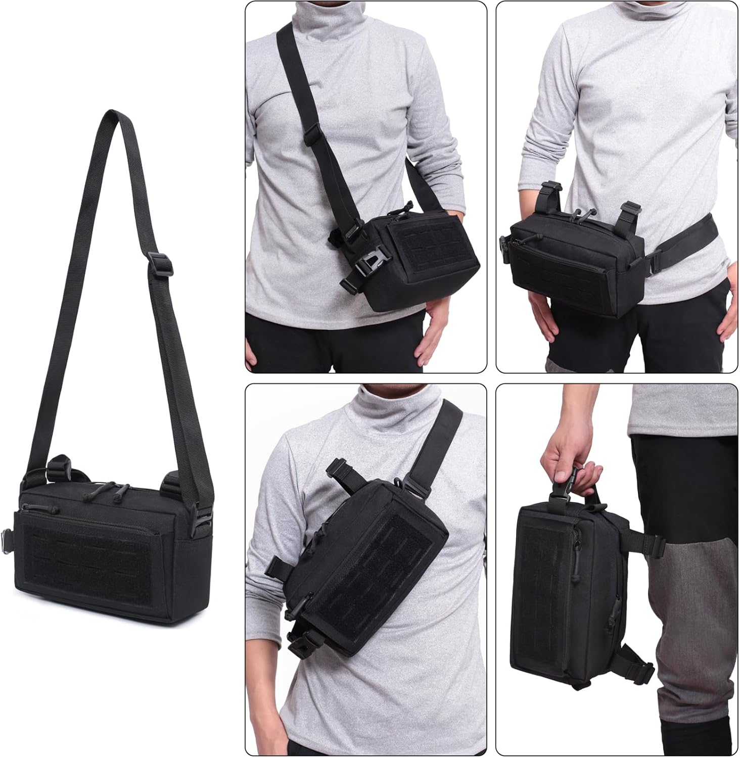 Military Tactical Molle Shoulder Pack Messenger Bags EDC Sundries Pouch Outdoor - Image 4