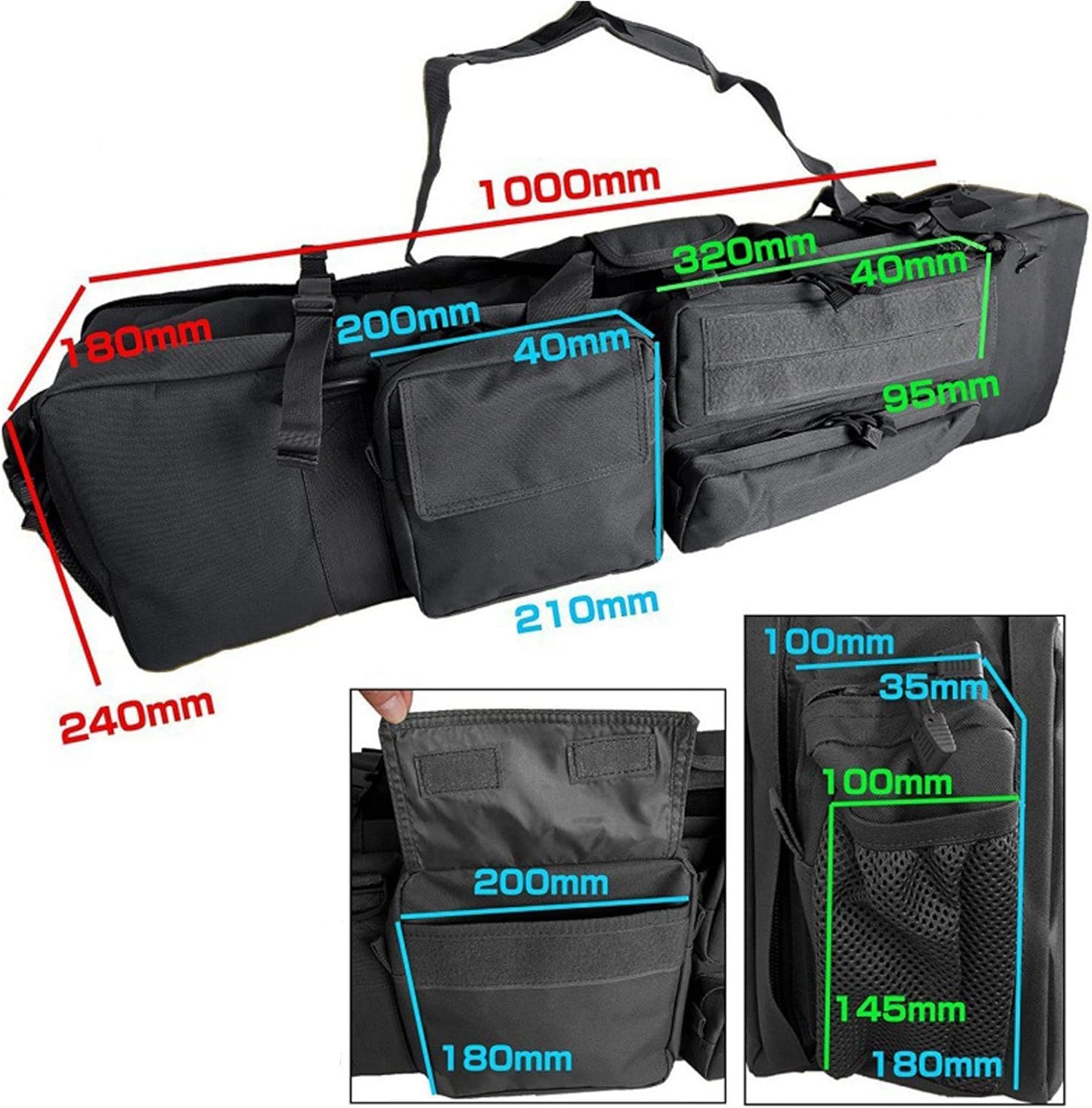 Tactical M249 Gun Bag Outdoor Carrying Shoulder Bag Hunting Shooting Airsoft Rifle Gun Carry Bag About 100cm - Image 2