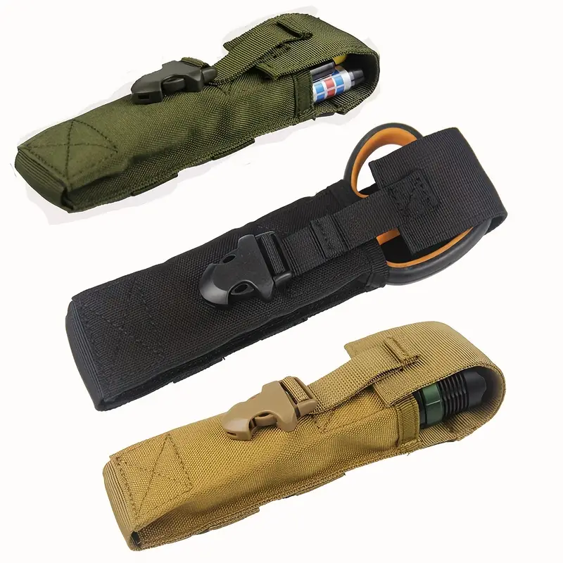 Multi-Purpose Tool Bag, Portable Flashlight Pouch with MOLLE Attachment, Small Waist Pack for Outdoor Adventures, Durable Nylon Closure for Compact Storage - Image 3